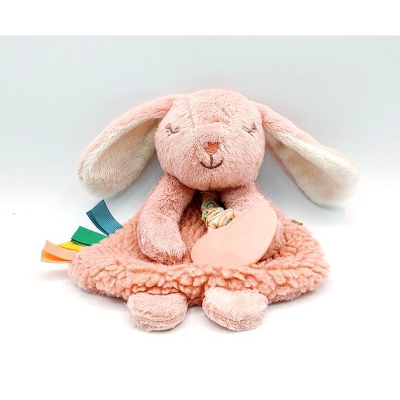 Itzy Ritzy Bunny Rabbit Lovey Teether Security Blanket Plush Stuffed Animal Toy - Picture 2 of 4